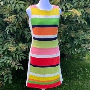 Christian Francis Roth Colorblock Stripe Sheath Dress Sz 4 Graphic Designer